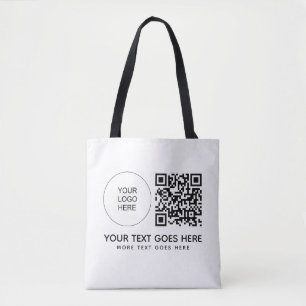 Bolsa Tote Ombro do Impressão do logotipo QR do código fronta