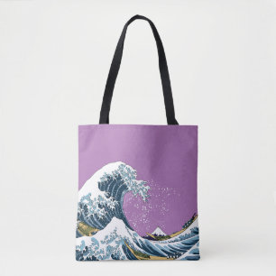 Bolsa Tote Onda de Excelente roxo de Kanagawa Modern Pop
