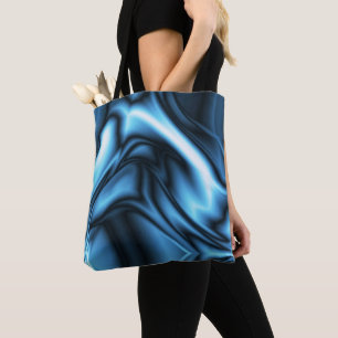 Bolsa Tote Onda de Seda Azul