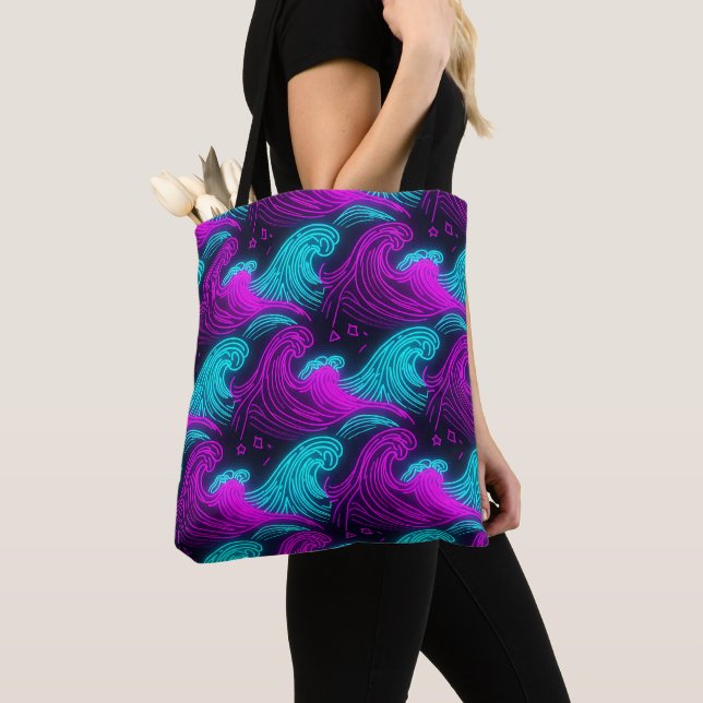 Bolsa Tote Onda Retro Neon (Close Up)
