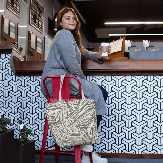 Bolsa Tote ondas abstrato (Criador carregado)