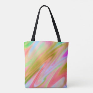 Bolsa Tote Ondas abstrato azuis cor-de-rosa únicas com tendên
