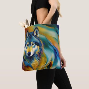 Bolsa Tote Ondas Coloridas da Montanha do Lobo