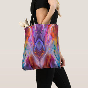 Bolsa Tote "Ondas de Paisagem de Sonhos" Arte Contemporânea A