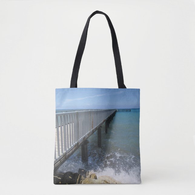 Bolsa Tote Ondas de salto no Design do cais (Frente)