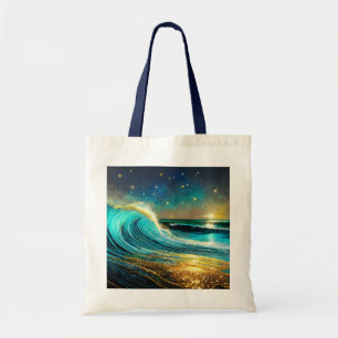 Bolsa Tote Ondas Divergentes Brilhantes do Oceano