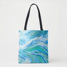 Bolsa Tote Ondas do Mar Oceano Água Azul