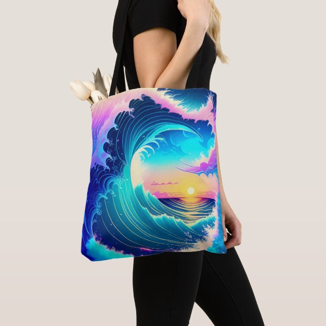 Bolsa Tote Ondas do Oceano (Close Up)