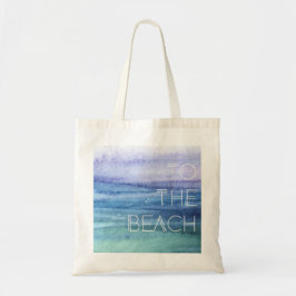 Bolsa Tote Ondas do Oceano de Aquarelas Sombras de Azul