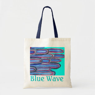 Bolsa Tote Ondas do Oceano "Onda Azul" arte aqua azul