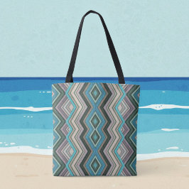 Bolsa Tote Ondas do Oceano Zig Zags & Stripes