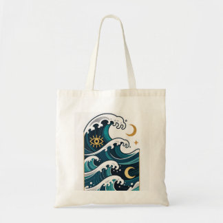 Bolsa Tote Ondas e lua com olho