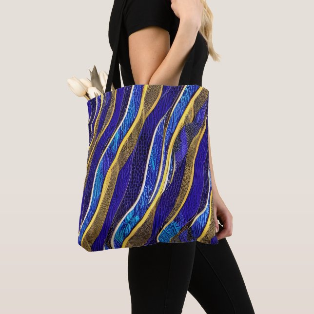 Bolsa Tote Ondas Fracionadas de Capa abstrato 33 (Close Up)