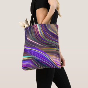 Bolsa Tote Ondas Fracionadas de Capa de abstrato 24