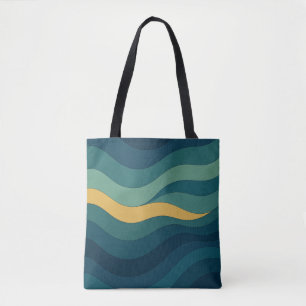 Bolsa Tote Ondas Geométricas - Fluxo Abstrato Minimalista