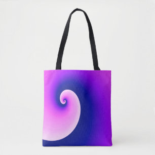 Bolsa Tote Ondas irregulares de roxo e rosa