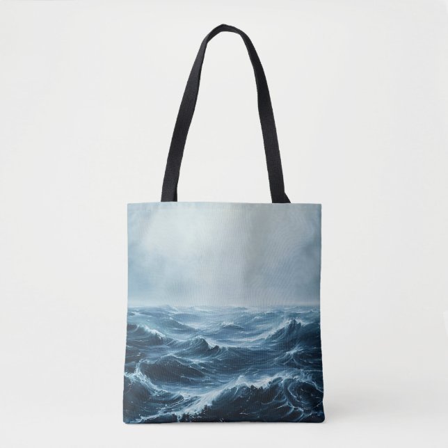 Bolsa Tote Ondas Oceânicas em Massa (Frente)