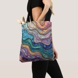 Bolsa Tote Ondas onduladas de Abalone coloridas