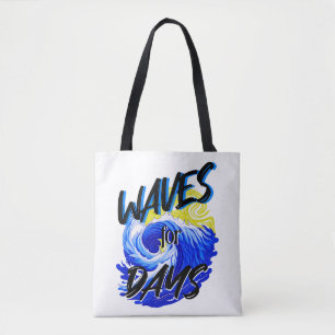 Bolsa Tote Ondas Por Dias, Vida Na Praia, Arte Do Lago Oceano