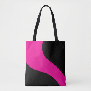 Bolsa Tote Ondas simples em magenta e preto