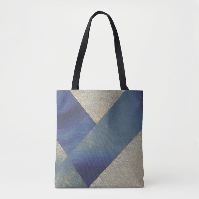 Bolsa Tote Ondas Zig Zag Fracionadas com escape de abstrato 0 (Frente)