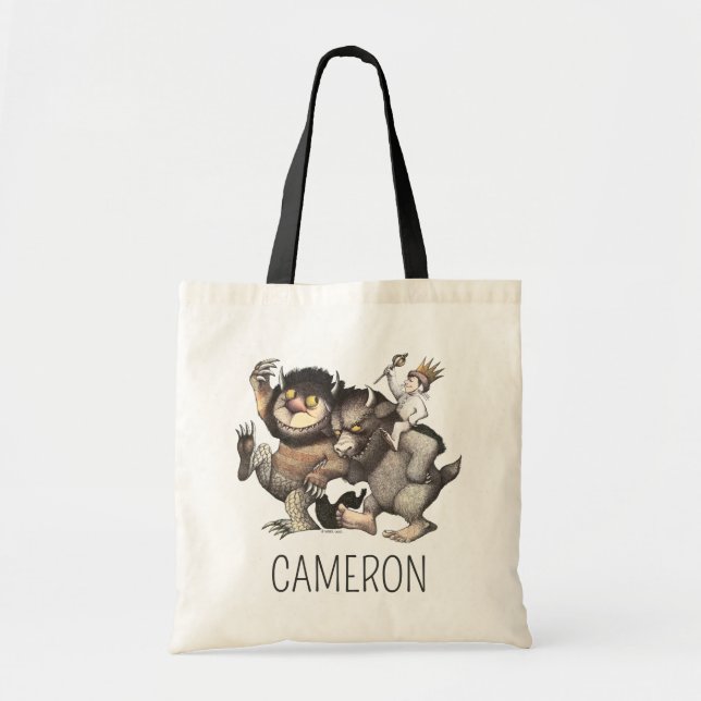 Bolsa Tote Onde Vivem os Monstros | Adicione seu Nome (Frente)