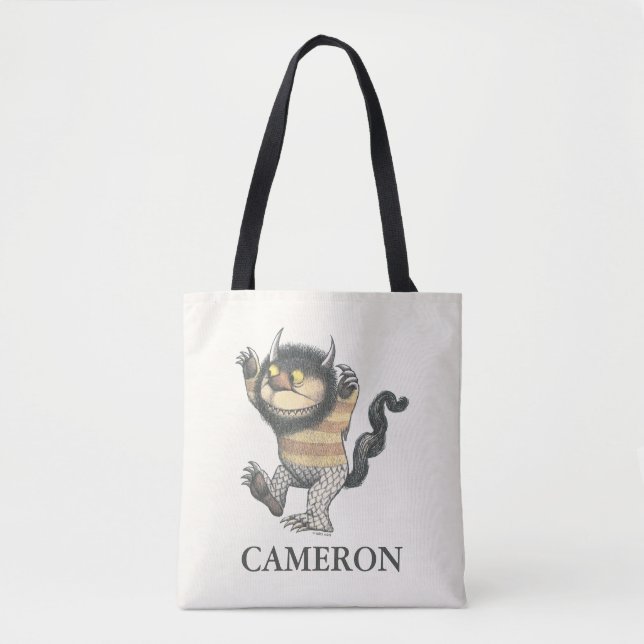 Bolsa Tote Onde Vivem os Monstros | Adicione seu Nome (Frente)