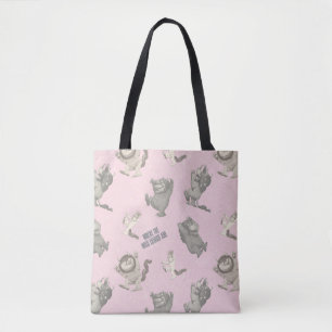 Bolsa Tote Onde Vivem os Monstros Padrão Estrela Rosa