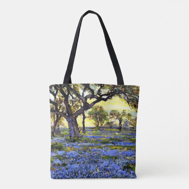 Bolsa Tote Onderdonk - Árvore de Carvalho Vivo e Bluebonnets (Verso)