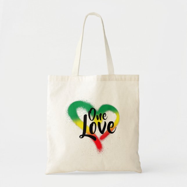 Bolsa Tote One Love One Heart Reggae Vibes (Frente)