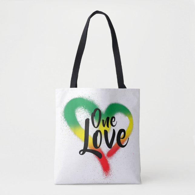 Bolsa Tote One Love One Heart Reggae Vibes (Frente)
