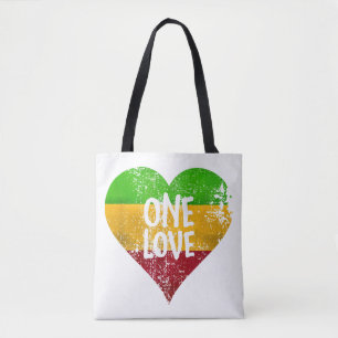 Bolsa Tote One Love Rastafari T Shirt Jamaica Retro Vintage G