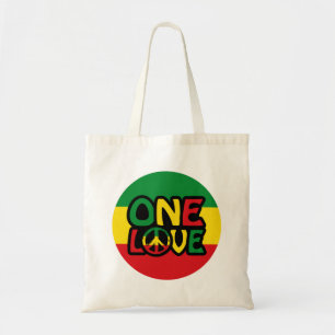 Bolsa Tote One Love, Reggae design with reggae colors