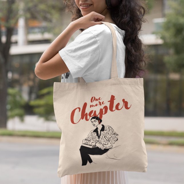 Bolsa Tote One More Chapter Red Script l Book Lovers & Reader (Criador carregado)