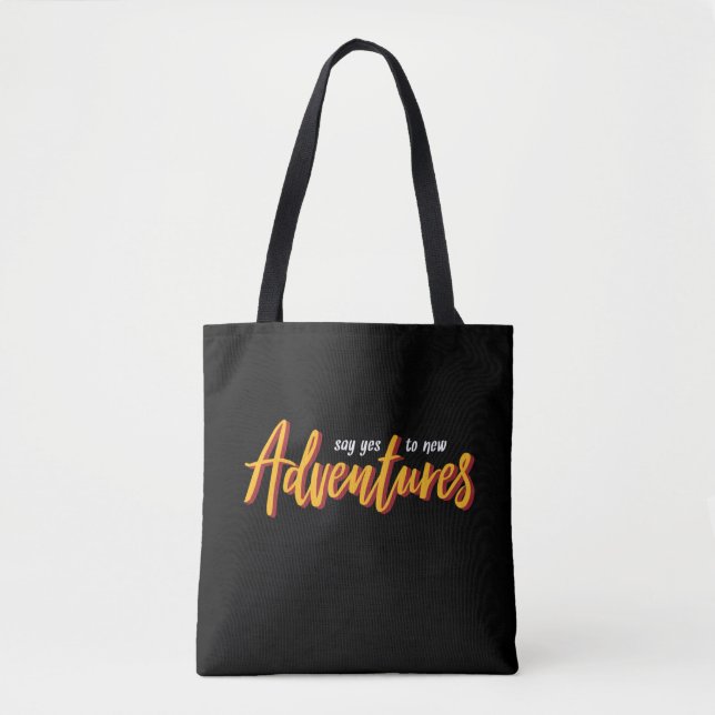 Bolsa Tote One Word That Say Adventure Inspirational Quote (Frente)