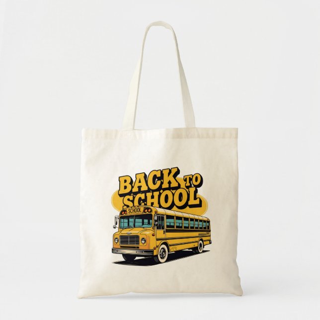 Bolsa Tote Ônibus Retro Escola de Volta às Crianças Escolares (Frente)