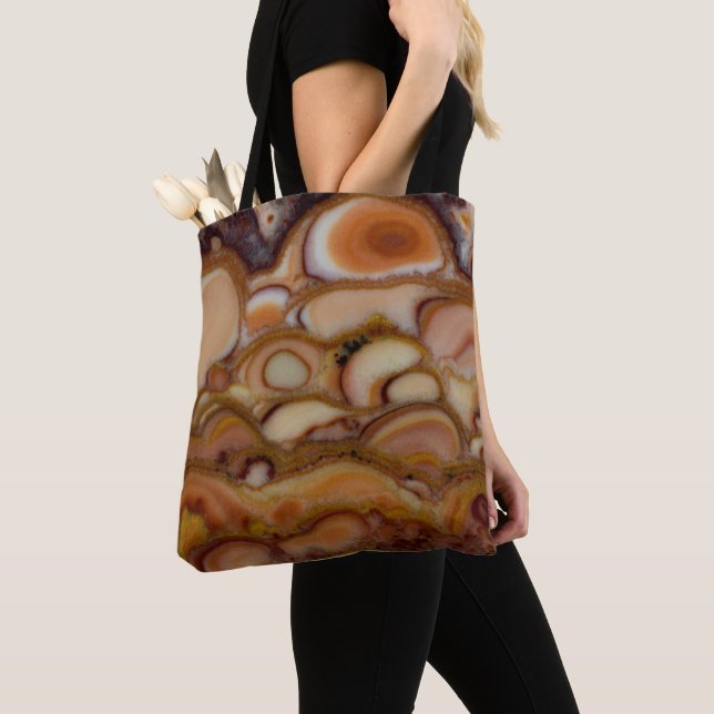 Bolsa Tote Ônix de Manchas Marrons (Close Up)