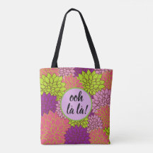 Ooh la la Floral Ousado/ Monograma Rosa Roxo Verde