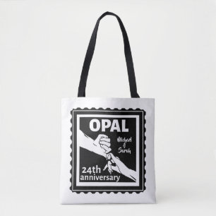 Bolsa Tote opal tradicional do 24.º aniversário de casamento