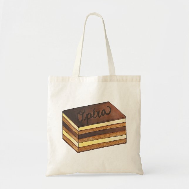 Bolsa Tote Opéra Cake French Paistry Patisserie Dessert Comid (Frente)