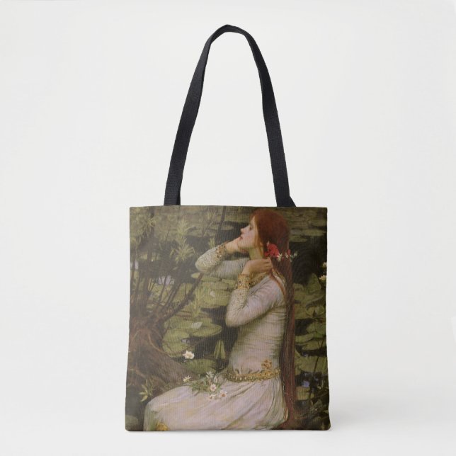Bolsa Tote Ophelia de Pond por John William Waterhouse (Frente)