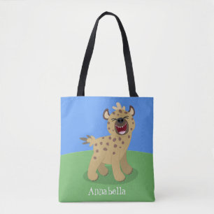 Bolsa Tote Óptica hiena engraçada rindo ilustração de desenho