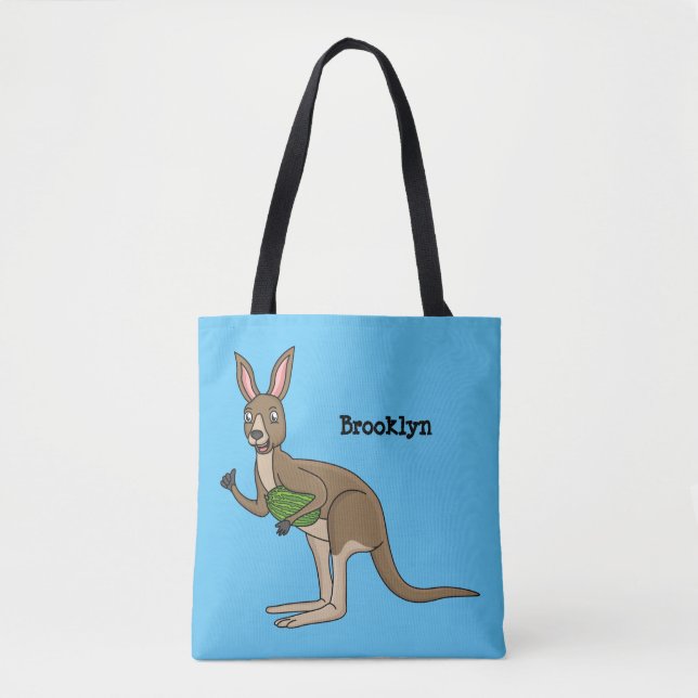 Bolsa Tote Óptica ilustração de canguru australiano feliz (Frente)