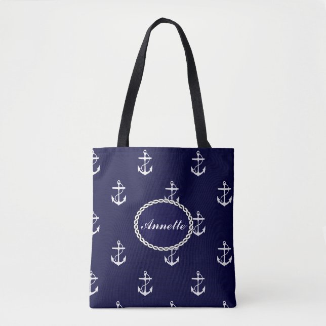 Bolsa Tote Opus Posh Anchor Personalizado Náutico (Frente)