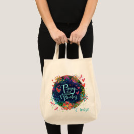 Bolsa Tote Oração Causa Milagres Bonito Ireyln Floral Persona