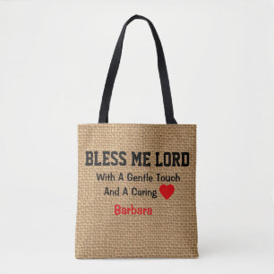 Bolsa Tote Oração Impressão de Burlap Personalizada para E