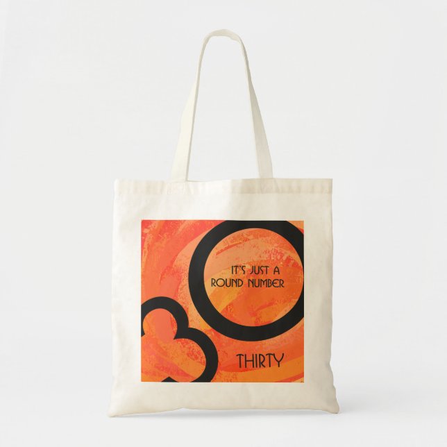 Bolsa Tote Orange 30 Decade Birthdday (Frente)