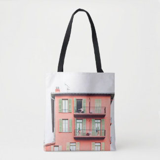 BOLSA TOTE ORANGE AND GREEN 4-STOREY BUILDING