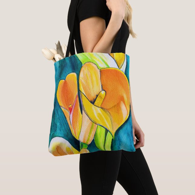Bolsa Tote Orange Calla Lily Flor Torre (Close Up)