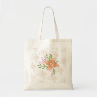 Bolsa Tote Orange Floral Watercolor Tote Bag – Elegant Botani